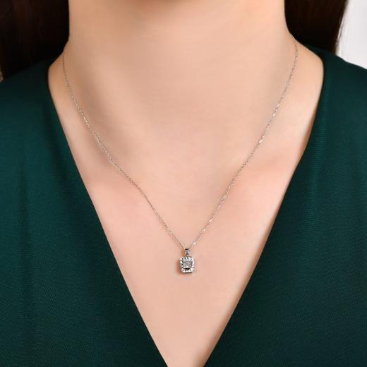 0.08 CT. Diamond Laranj Baguette Necklace