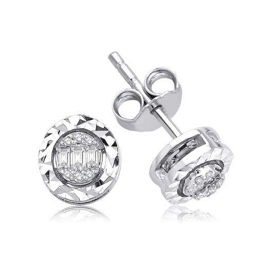 0.10 ct. Diamond Laranj Baguette Earring