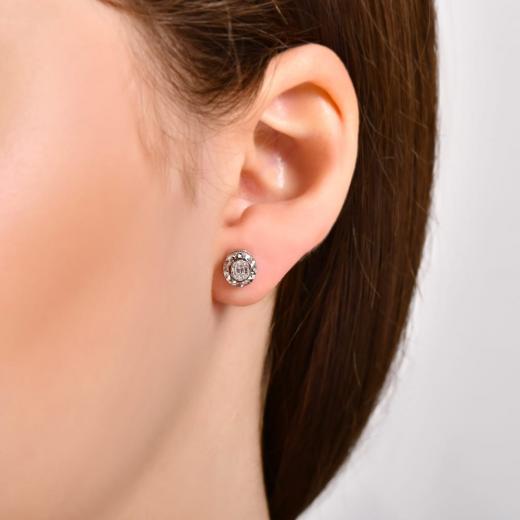 0.10 kt. Diamant-Baguette-Ohrringe Laranj
