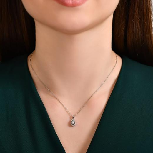 0.17 kt. Diamant-Baguette-Halskette Laranj