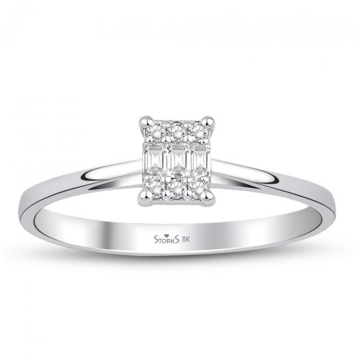 0.09 ct. Diamond Laranj Baguette Ring