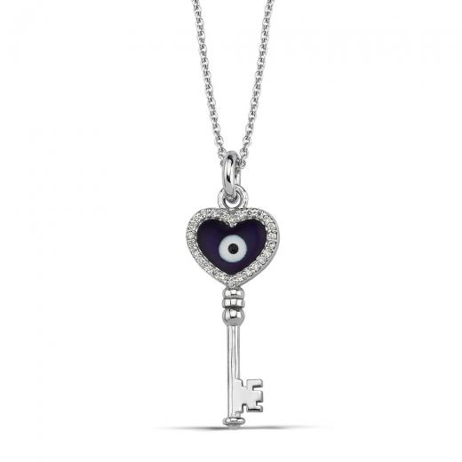 0.09 kt. Diamant-Schlüssel-Halskette