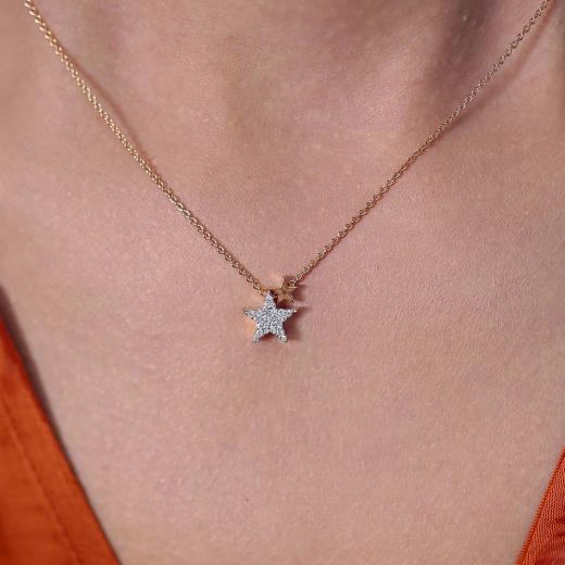 0.13 kt. Diamant-Stern-Halskette