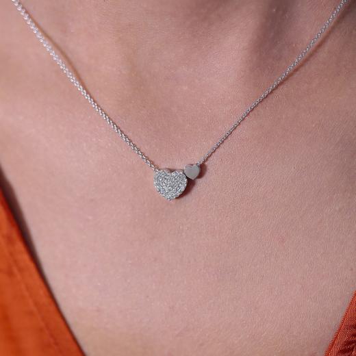0.28 kt. Diamant-Herz-Halskette