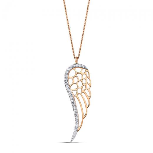 0.16 kt. Diamant-Flügel-Halskette