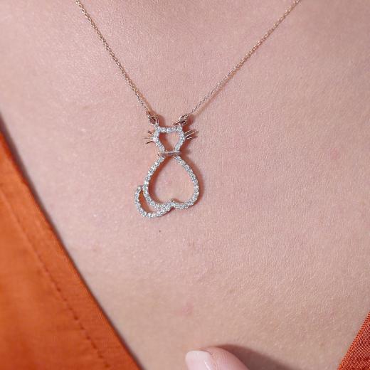 0.28 ct. Diamond Cat Necklace