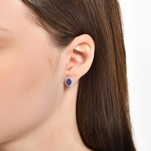 1.84 kt. Diamant-Tansanit-Ohrringe