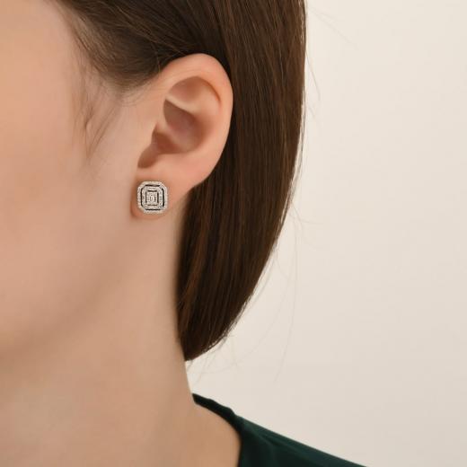 0.59 kt. Diamant-Baguette-Ohrringe