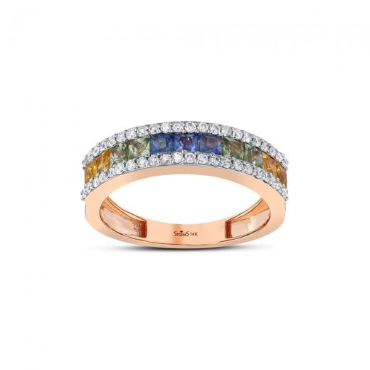 1.38 kt. Diamant-Rainbow-Ring