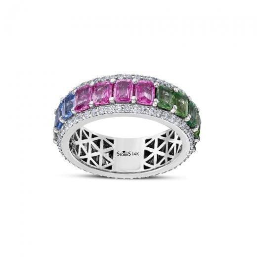 6.59 kt. Diamant Rainbow Vollkreis Ring