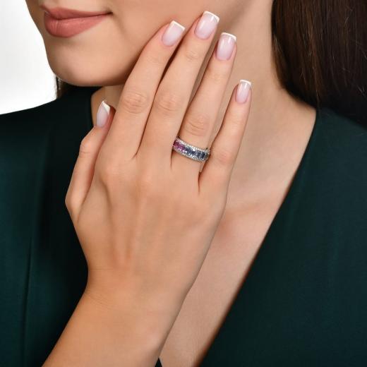 6.59 kt. Diamant Rainbow Vollkreis Ring