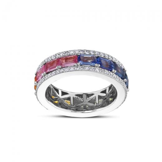 5.61 kt. Diamant Rainbow Vollkreis Ring
