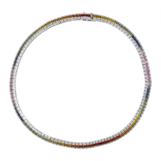 10.09 kt. Diamant-Rainbow-Halskette