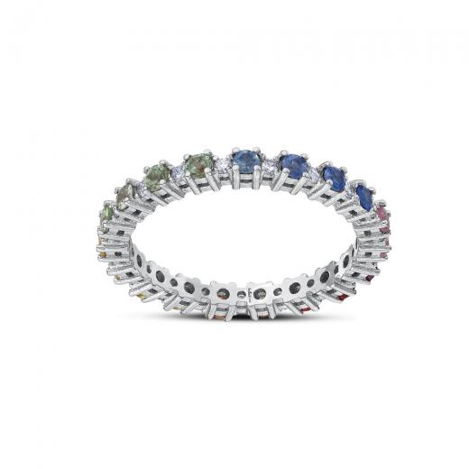0.92 kt. Diamant Rainbow Vollkreis Ring