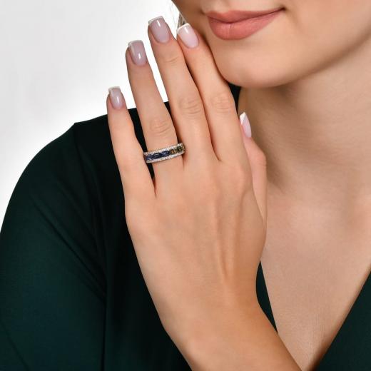 5.61 kt. Diamant Rainbow Vollkreis Ring
