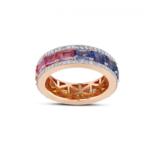 5.61 kt. Diamant Rainbow Vollkreis Ring