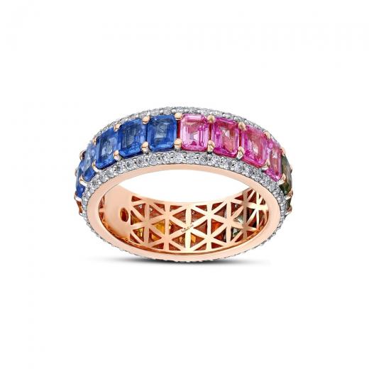 6.59 kt. Diamant Rainbow Vollkreis Ring