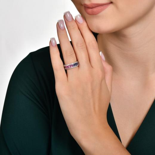 6.59 kt. Diamant Rainbow Vollkreis Ring