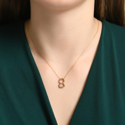 0.02 kt. Ziffer 8 Diamant-Halskette