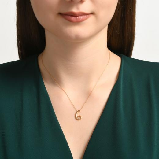 0.02 kt. Ziffer 6 Diamant-Halskette