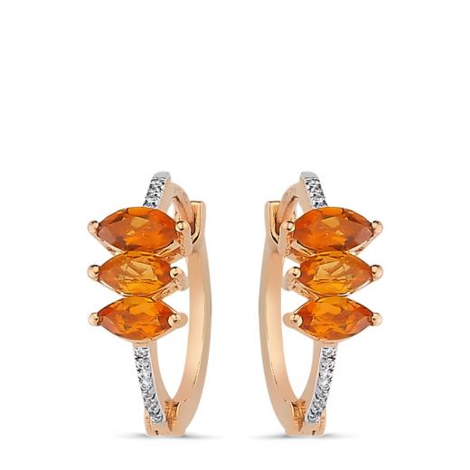 0.79 kt. Diamant-Citrin-Ohrringe
