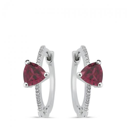 1.09 kt. Diamant-Turmalin-Ohrringe