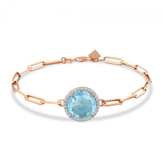 6,78 ct. Diamant-Blautopas-Armband