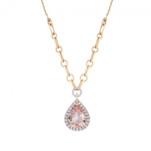 5,43 ct. Diamant-Morganit-Halskette