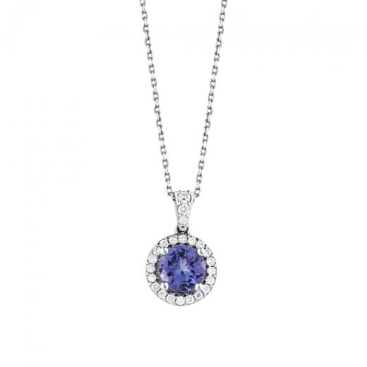 0.79 ct. Diamond Tanzanite Necklace