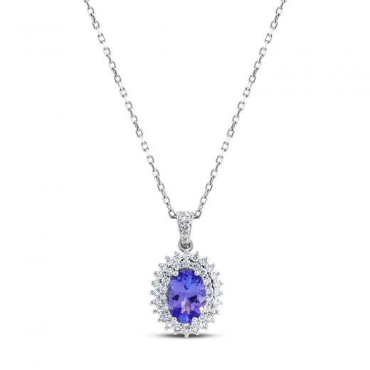 0.96 ct. Diamond Tanzanite Necklace