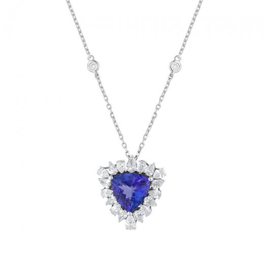 6,69 ct. Diamant Tansanit Halskette