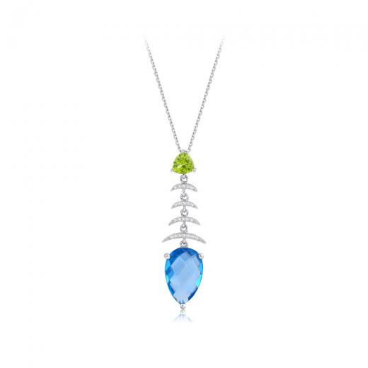 5.70 kt. Diamond Farbige Halskette