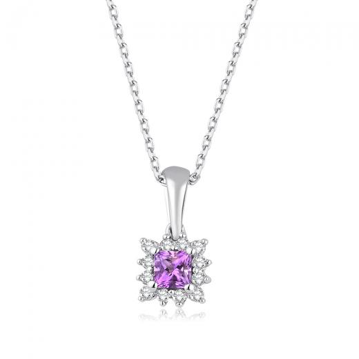 0.22 ct. Diamond Amethyst Necklace