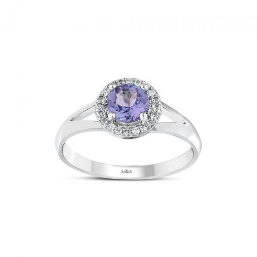 0.79 ct. Diamond Tanzanite Ring