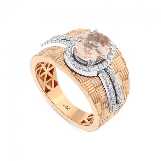 1,82 ct. Diamant-Morganit-Ring