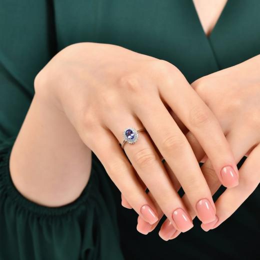 1.00 ct. Diamond Tanzanite Ring