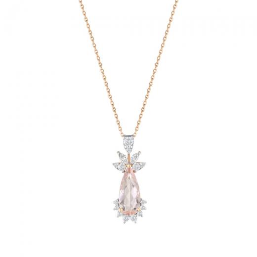 2,16 ct. Diamant-Morganit-Halskette