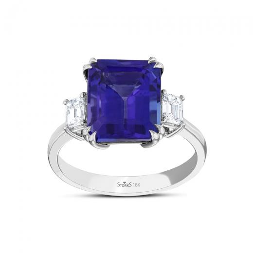 8.10 kt. Diamant-Tansanit-Ring