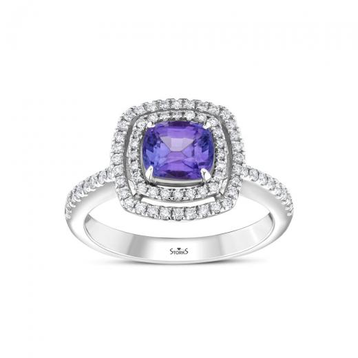 1.37 kt. Diamant-Tansanit-Ring