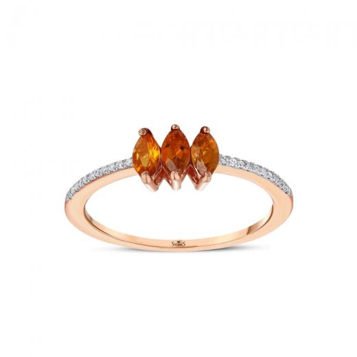 0.41 kt. Diamant-Citrin-Ring