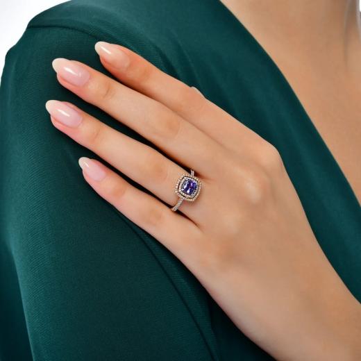1.56 kt. Diamant-Tansanit-Ring