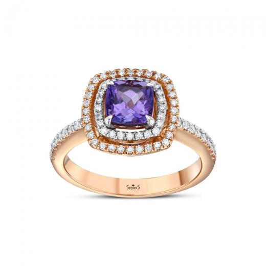 1.56 kt. Diamant-Tansanit-Ring
