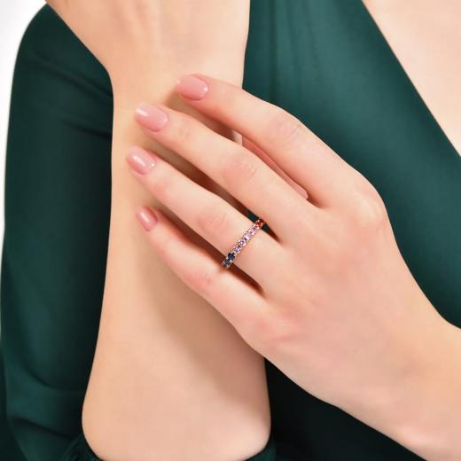 3.01 ct. Diamond Rainbow Eternity Ring