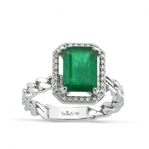 2.20 kt. Diamant Smaragd Ring