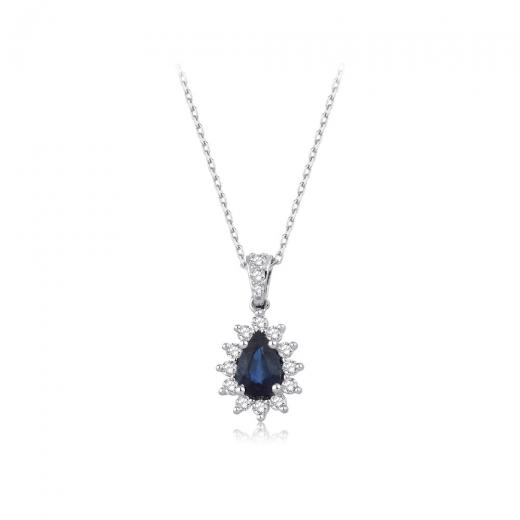 0.70 ct. Diamond Natural Sapphire Necklace