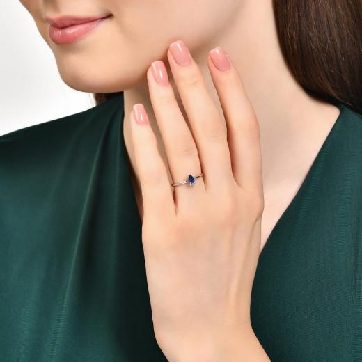 0.27 kt. Diamant-Saphir-Ring