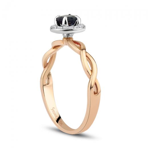 0.47 kt. Diamant Natursaphir Ring