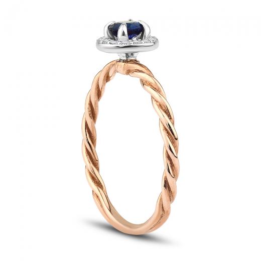 0.44 ct. Diamond Natural Sapphire Ring