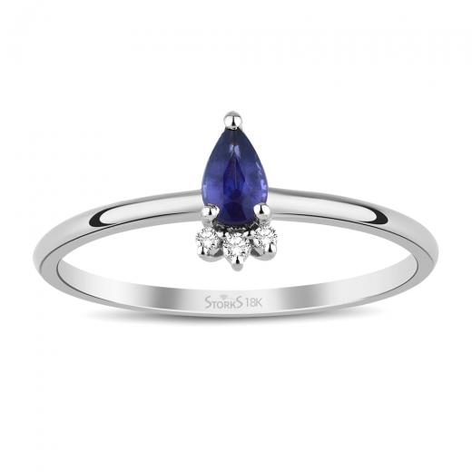 0.27 kt. Diamant-Saphir-Ring