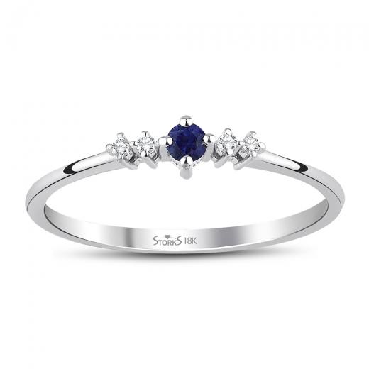 0.11 kt. Diamant Natursaphir Ring